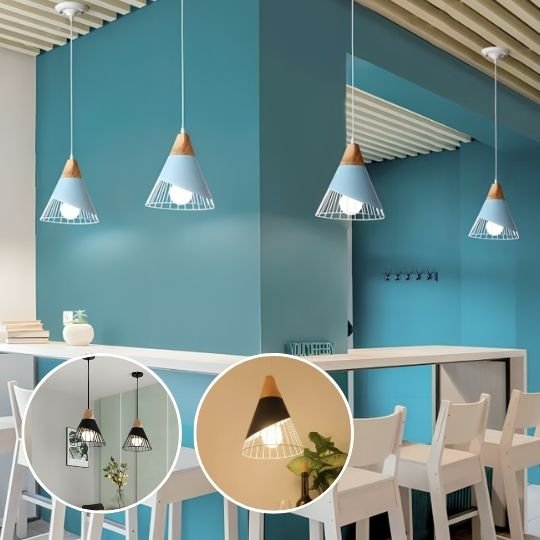 suspension luminaire bleu