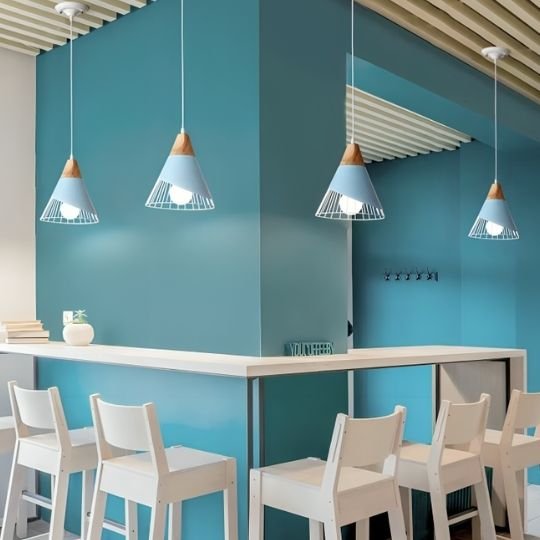 suspension luminaire bleu